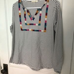 Beautiful stripped/embroidered top